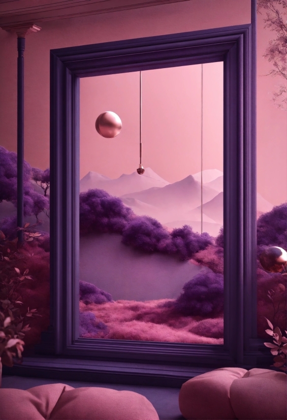 Wallpaper Aesthetic Anime, Light, Purple, World, Lighting, Pink