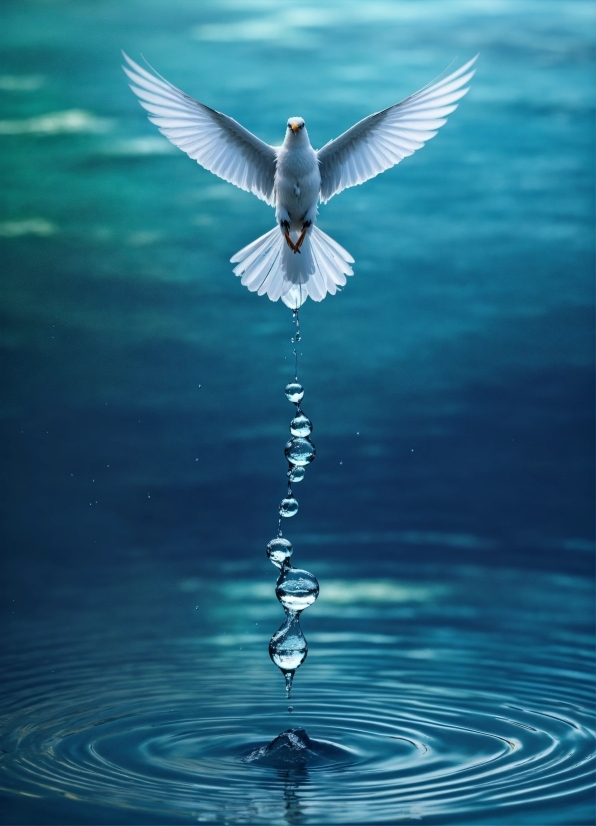 Water, Bird, Liquid, Azure, Sky, Fluid