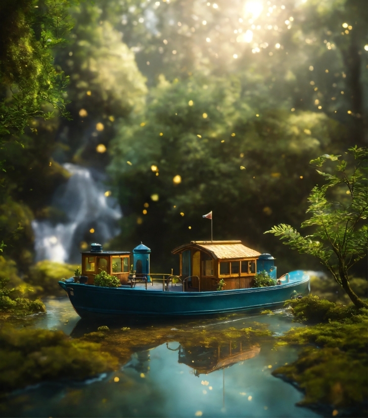 Water, Boat, Watercraft, Vehicle, Window, Tree