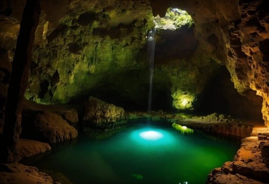 Water, Body Of Water, Underground Lake, Coastal And Oceanic Landforms, Cave, Watercourse