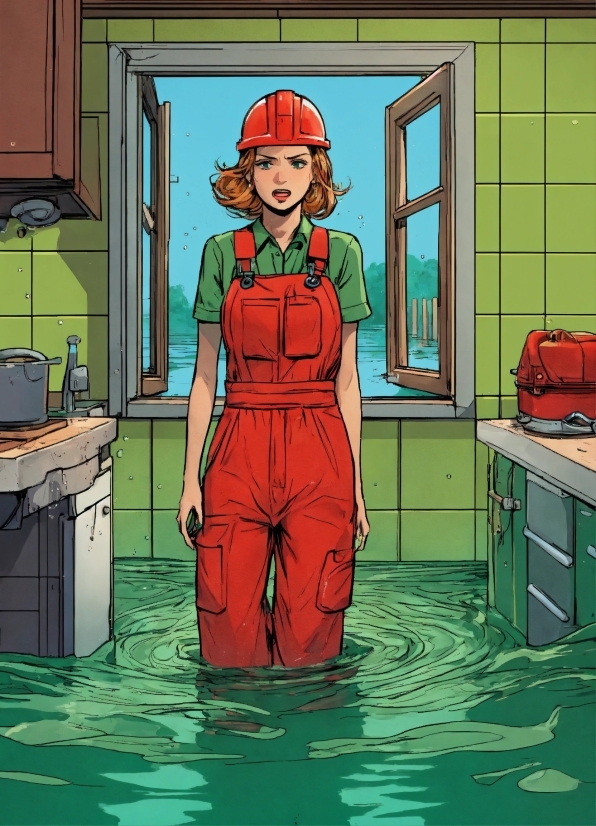 Water, Cartoon, Art, Painting, Illustration, Cabinetry