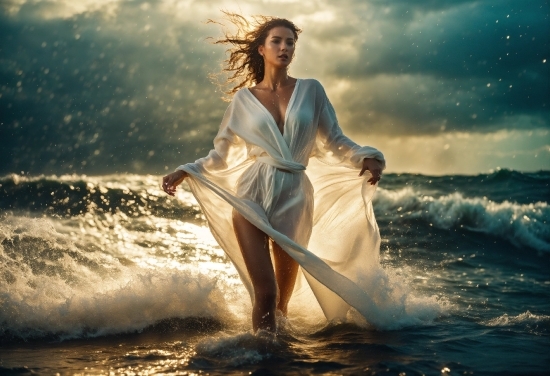 Water, Cloud, Sky, People In Nature, Dress, Flash Photography
