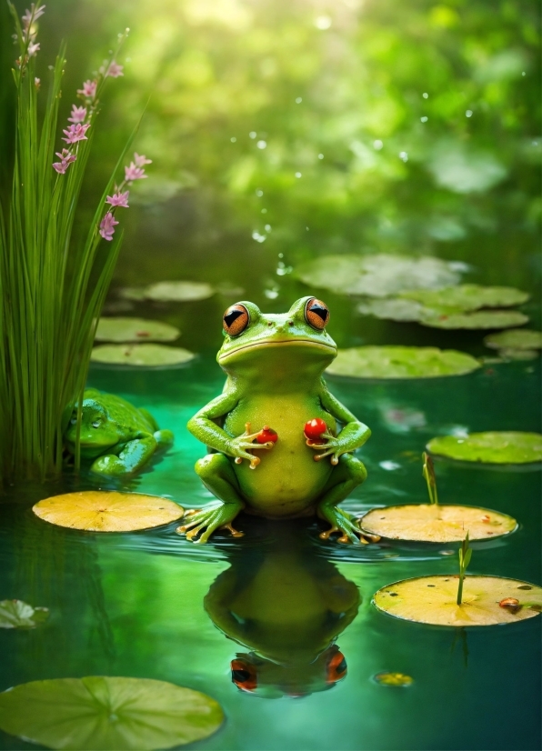 Water, Frog, Liquid, Plant, Botany, True Frog