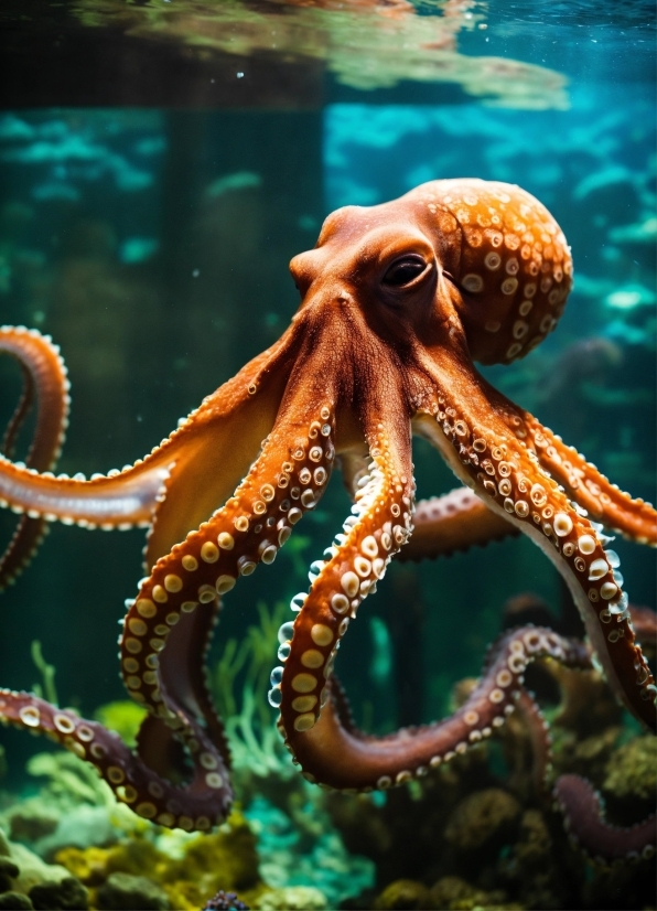 Water, Giant Pacific Octopus, Octopus, Marine Invertebrates, Vertebrate, Underwater