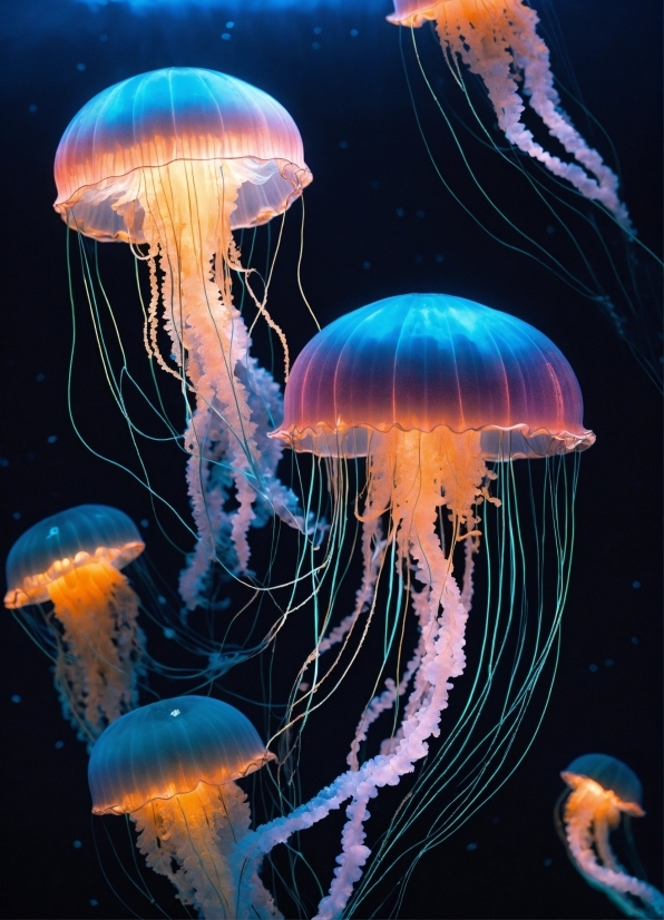 Water, Jellyfish, Marine Invertebrates, Bioluminescence, Light, Nature