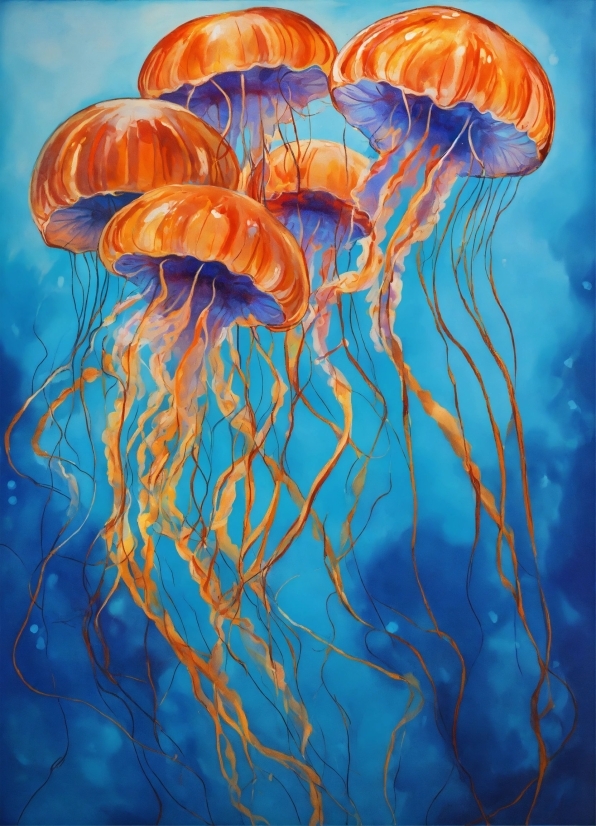 Water, Jellyfish, Marine Invertebrates, Blue, Light, Azure