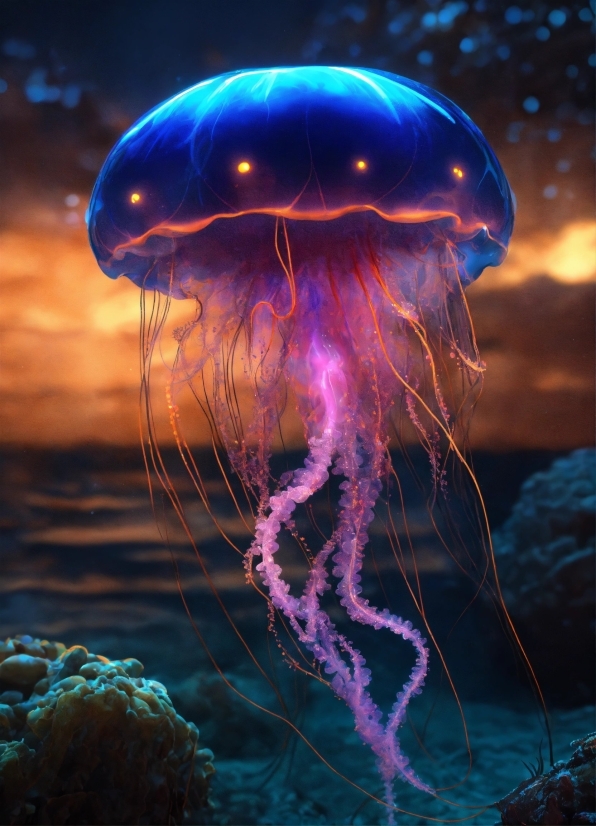 Water, Jellyfish, Marine Invertebrates, Light, Bioluminescence, Nature