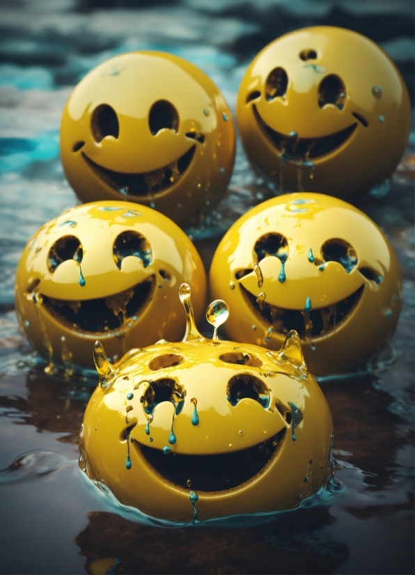 Water, Light, Green, Ball, Smile, Smiley