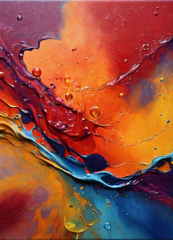 Water, Liquid, Paint, Fluid, Orange, Painting