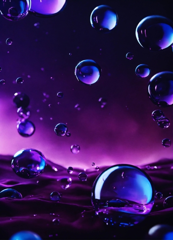 Water, Liquid, Purple, Blue, Light, Black
