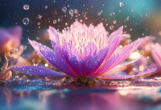 Water, Liquid, Sky, Flower, Purple, Nature