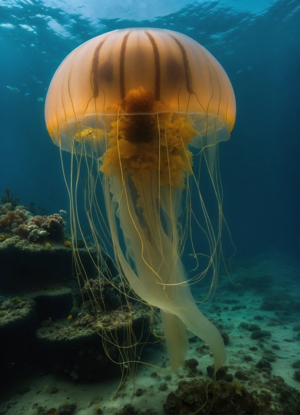 Water, Marine Invertebrates, Jellyfish, Azure, Natural Environment, Underwater