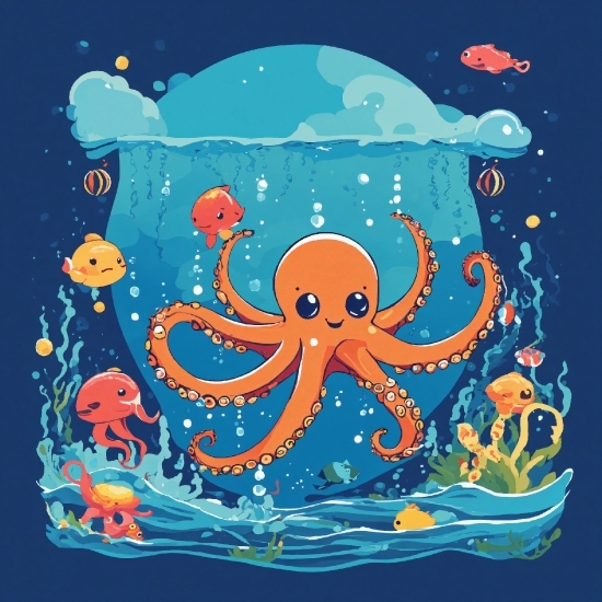 Water, Marine Invertebrates, Octopus, Azure, Organism, Jellyfish