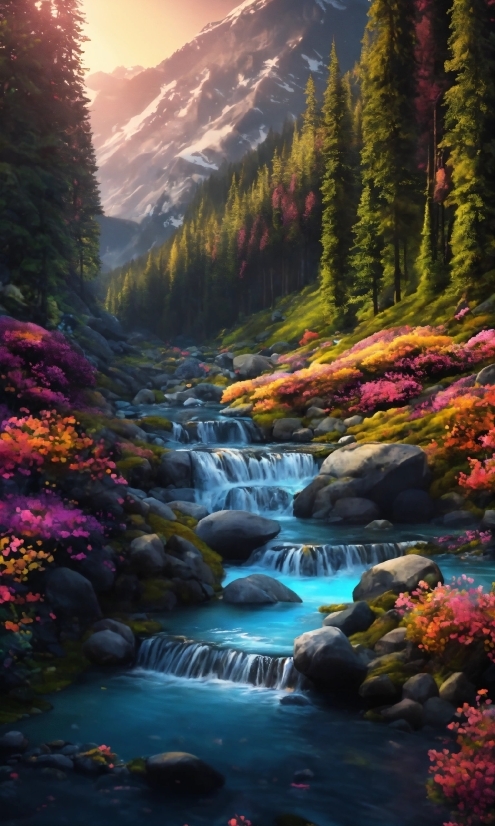 Water, Mountain, Plant, Light, Nature, Natural Landscape