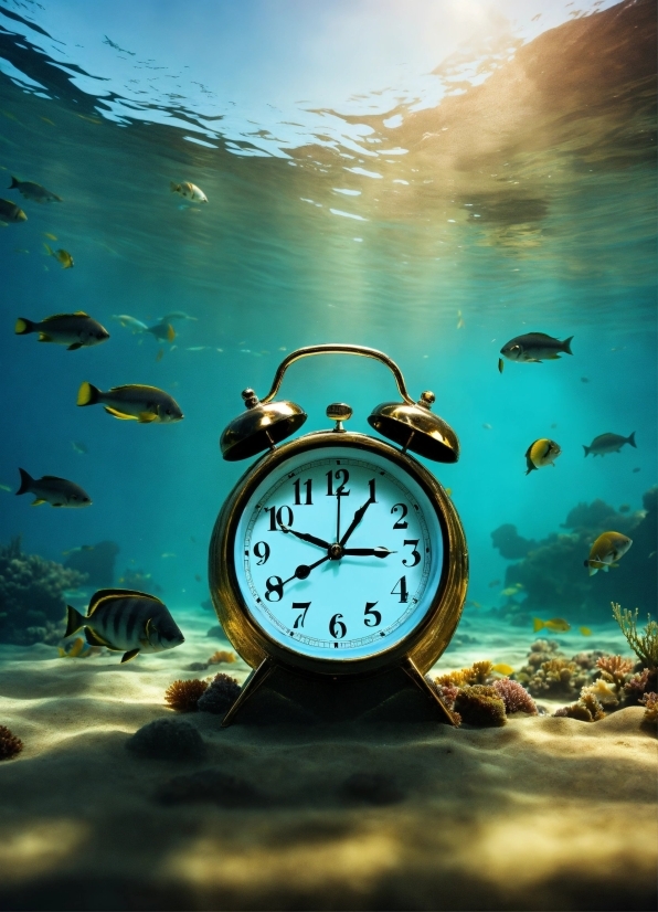 Water, Nature, Azure, Clock, Underwater, Sky