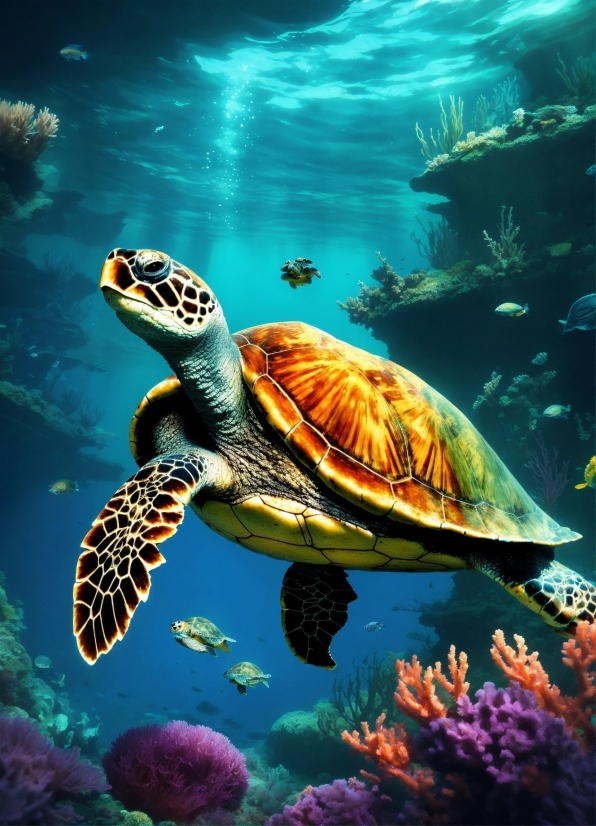 Water, Nature, Natural Environment, Hawksbill Sea Turtle, Organism, Fluid