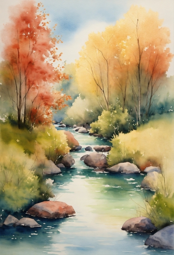 Water, Paint, Light, Plant, Art Paint, Natural Landscape