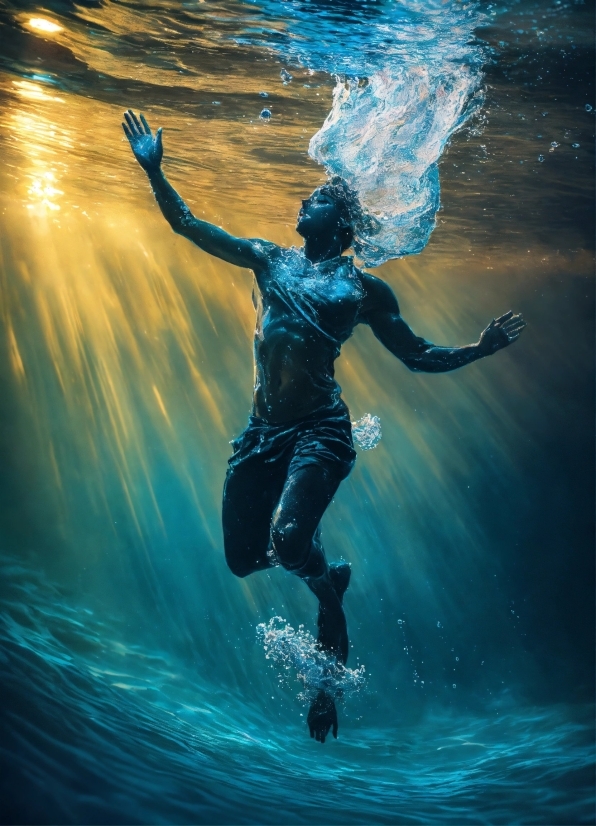 Water, People In Nature, Azure, Flash Photography, Happy, Gesture