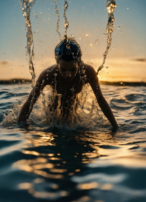 Water, People In Nature, Flash Photography, Happy, Sunlight, Headgear
