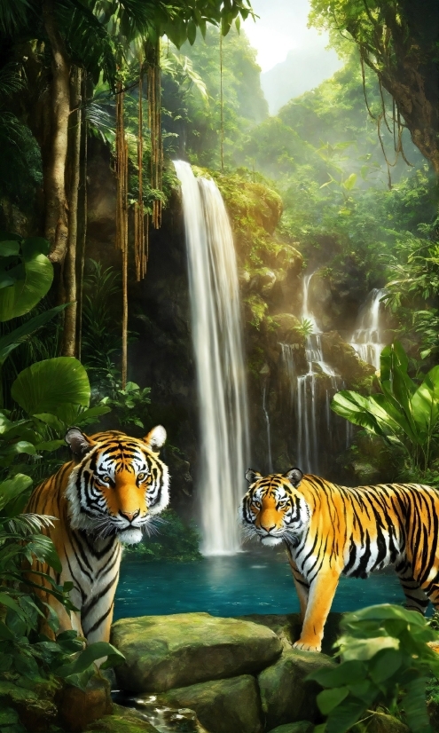 Water, Plant, Bengal Tiger, Siberian Tiger, Tiger, Green