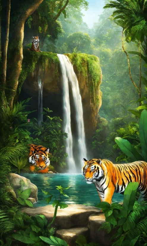 Water, Plant, Ecoregion, Siberian Tiger, Green, Bengal Tiger