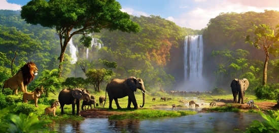 Water, Plant, Ecoregion, Vertebrate, Natural Landscape, Elephant
