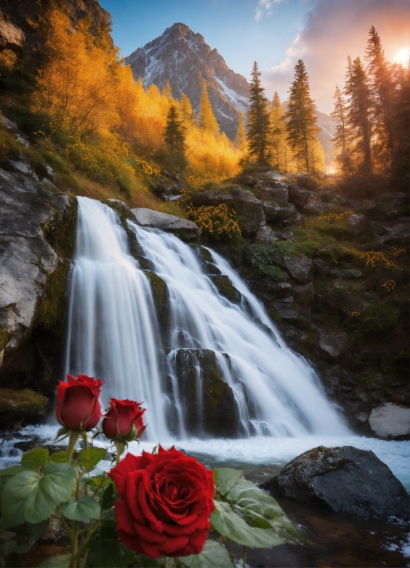 Water, Plant, Flower, Sky, Water Resources, Mountain