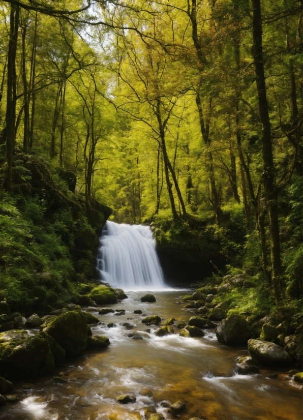 Water, Plant, Fluvial Landforms Of Streams, Natural Landscape, Natural Environment, Waterfall
