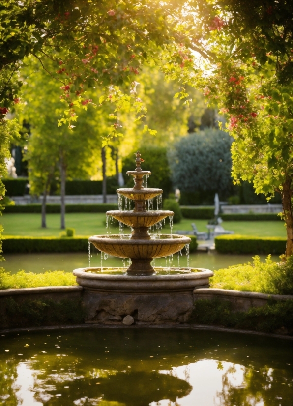 Water, Plant, Leaf, Fountain, Natural Landscape, Tree