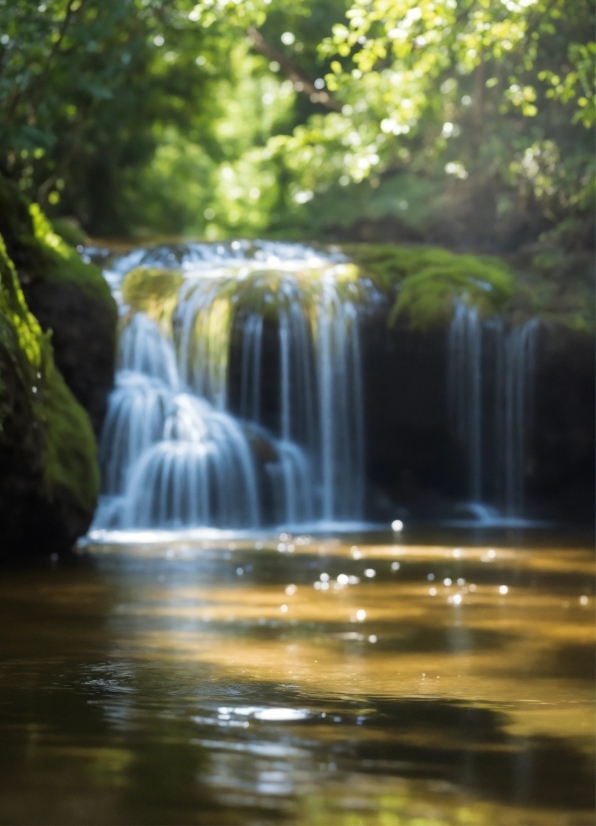 Water, Plant, Natural Landscape, Leaf, Natural Environment, Waterfall
