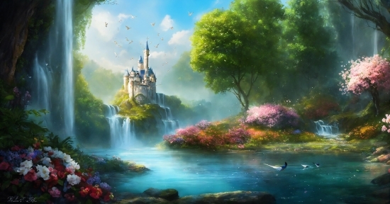 Water, Plant, Sky, Flower, Paint, Natural Landscape