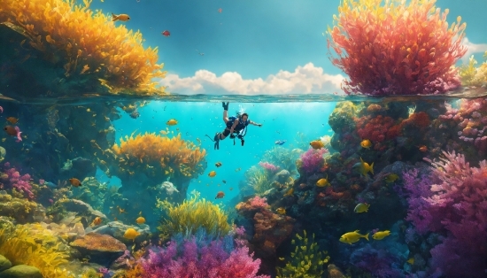 Water, Plant, Vertebrate, Underwater, Sky, Nature