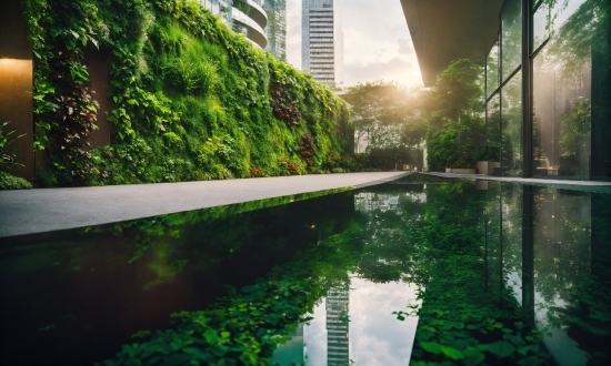Water, Plant, Water Resources, Green, Building, Light