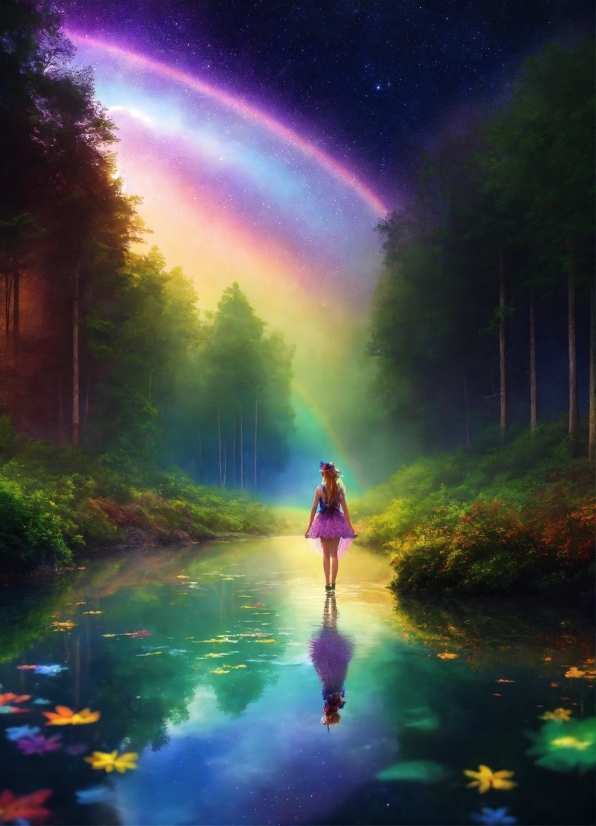 Water, Rainbow, Atmosphere, Plant, Light, Nature