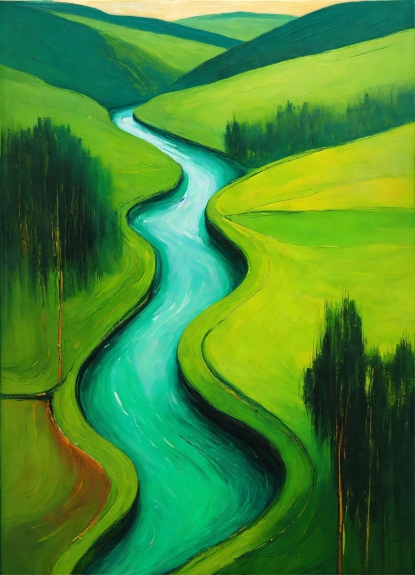 Water Resources, Ecoregion, Art Paint, Green, Natural Landscape, Azure