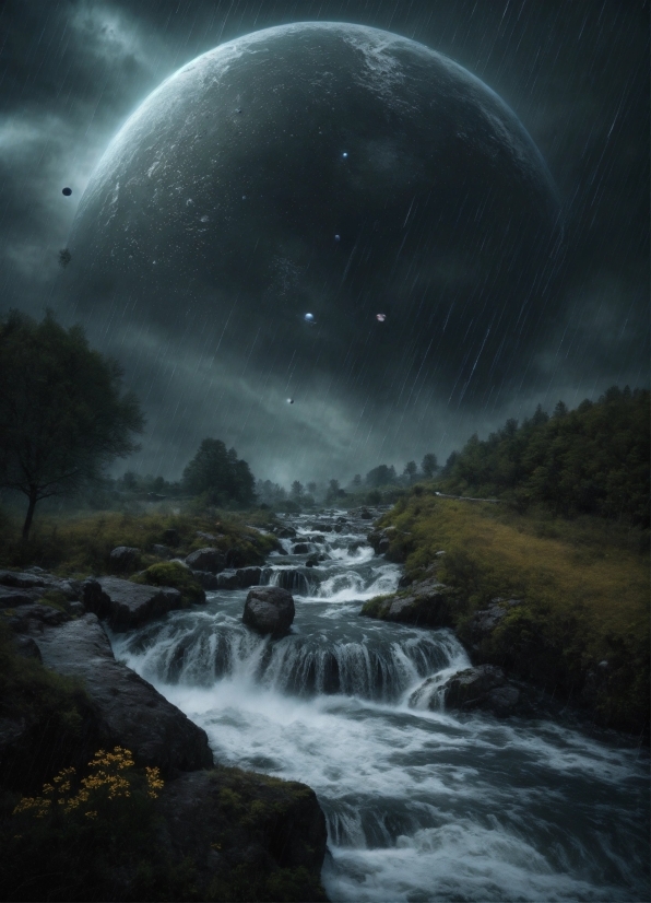 Water, Sky, Atmosphere, Moon, Natural Landscape, Nature
