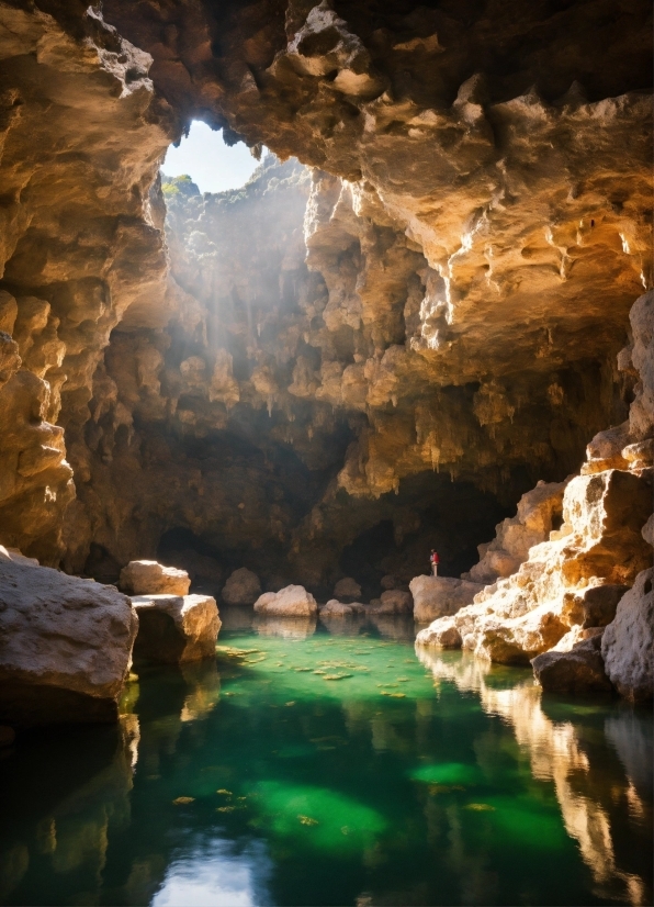 Water, Underground Lake, Body Of Water, Coastal And Oceanic Landforms, Cave, Formation