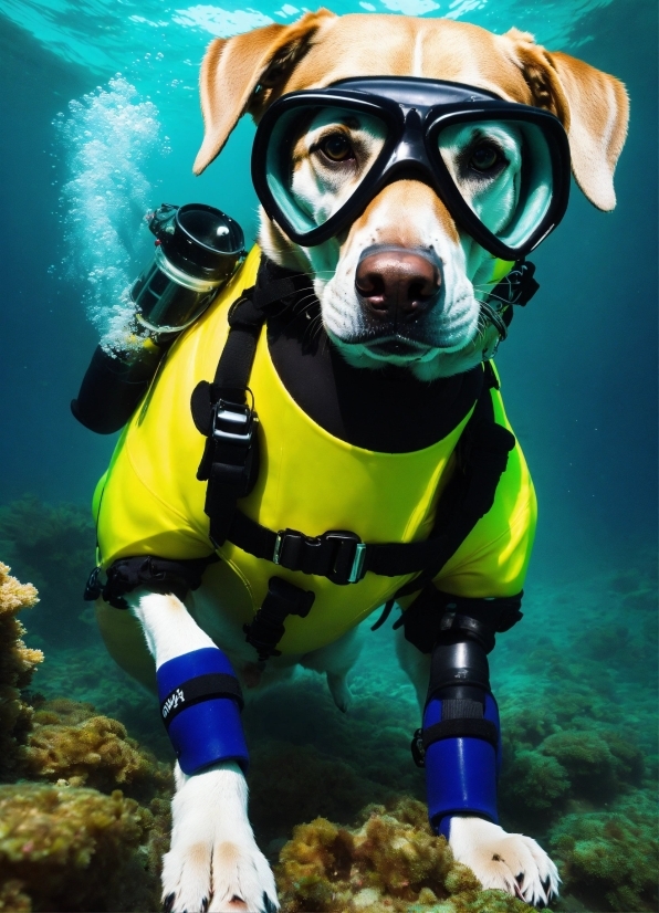 Water, Underwater Diving, Vertebrate, Diving Equipment, Dog, Scuba Diving