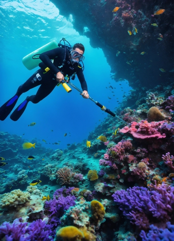 Water, Underwater Diving, Vertebrate, Green, Diving Equipment, Underwater