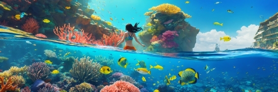 Water, Underwater, Nature, Azure, Natural Environment, Organism