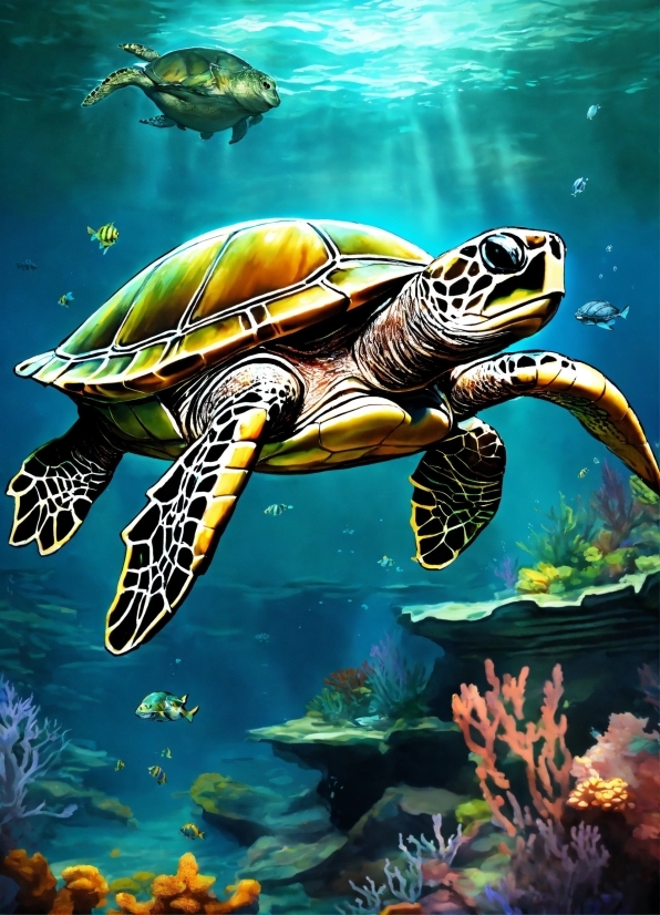 Water, Vertebrate, Hawksbill Sea Turtle, Nature, Reptile, Organism