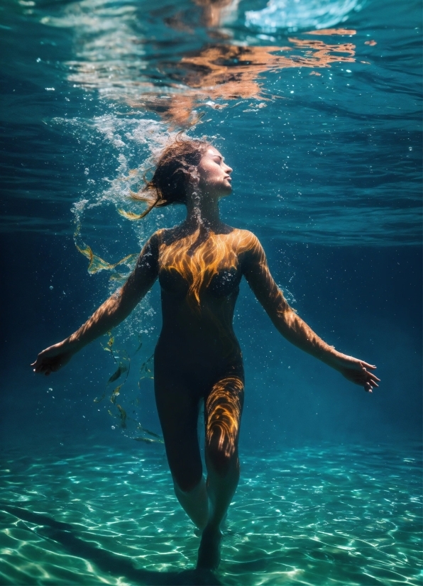 Water, Vertebrate, Light, People In Nature, Underwater, Flash Photography