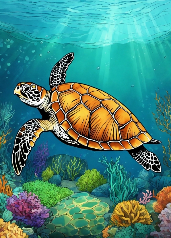 Water, Vertebrate, Nature, Natural Environment, Hawksbill Sea Turtle, Organism