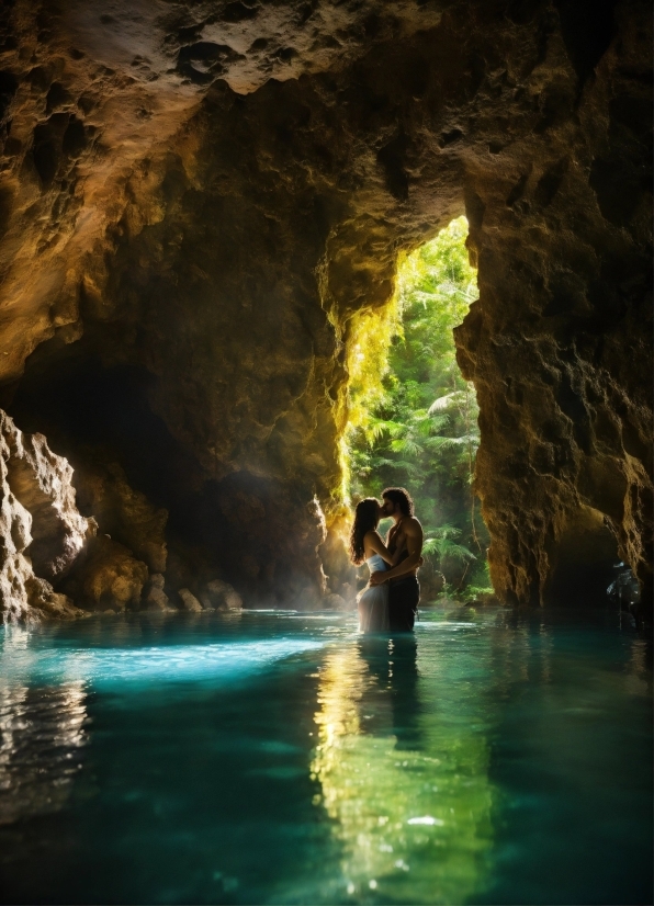Water, Water Resources, Underground Lake, Azure, Coastal And Oceanic Landforms, Sea Cave