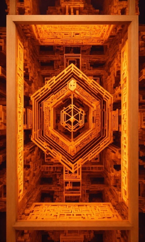 Wood, Amber, Creative Arts, Art, Symmetry, Ceiling