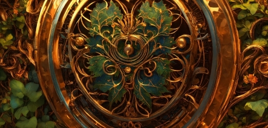 Wood, Gold, Symmetry, Circle, Art, Pattern