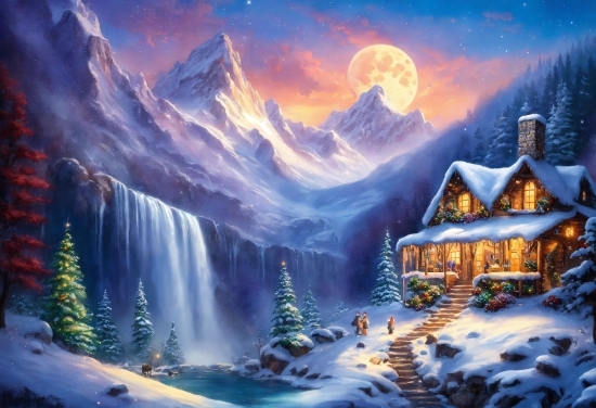 World, Light, Nature, Natural Landscape, Moon, Snow