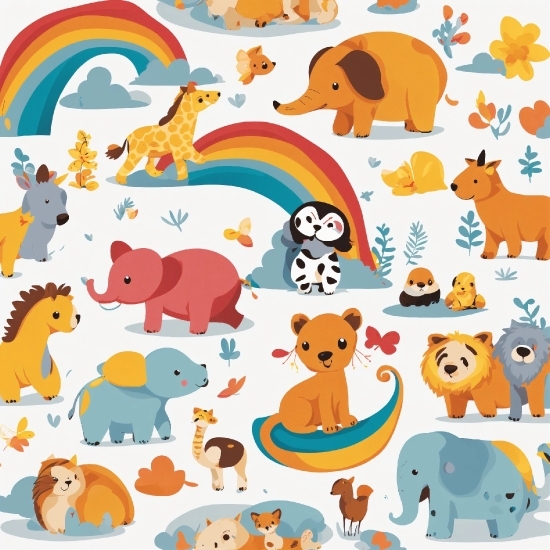 Adobe Photoshop Graphic Design, Rainbow, Vertebrate, Orange, Organism, Mammal
