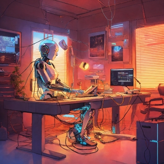Animation Video Creator App, Table, Furniture, Computer, Personal Computer, Desk