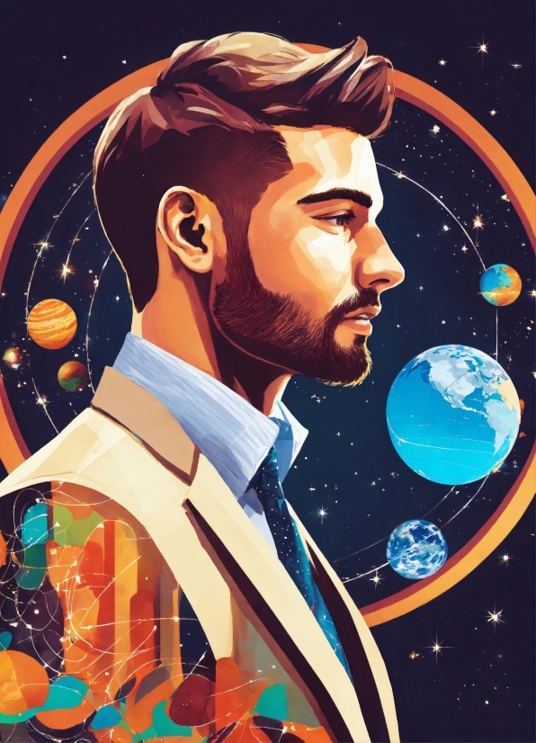Art, Blazer, Space, Painting, Fictional Character, Illustration